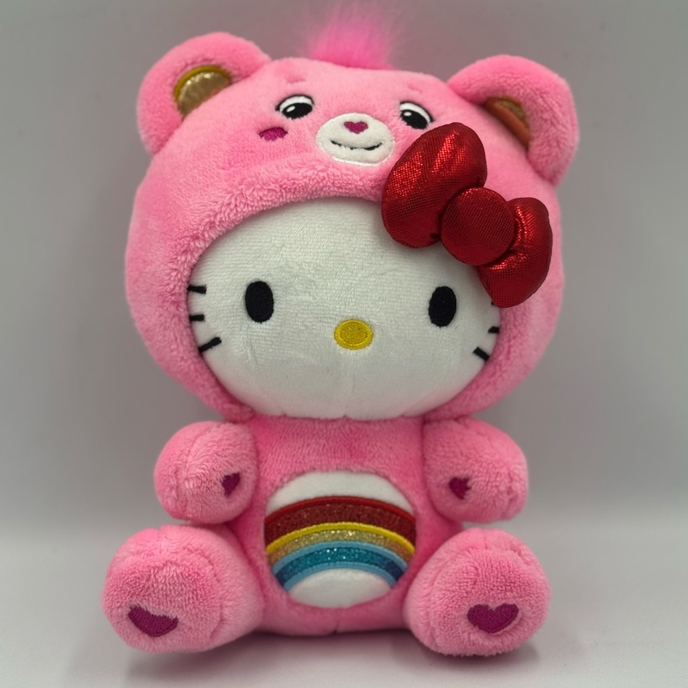 Hello Kitty Loves Cheer Bear 8” Collectible Care Bears Plush